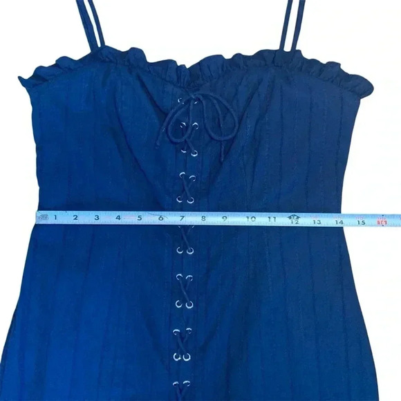 REVOLVE superdown Chloe Lace Up Dress in Navy- Size Medium - Picture 8 of 10
